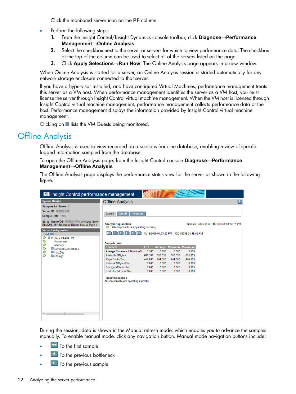 Offline analysis | HP Insight Control User Manual | Page 22 / 79