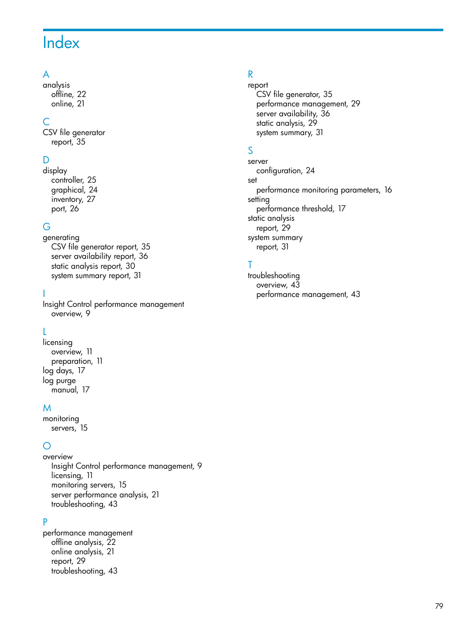 Index | HP Insight Control User Manual | Page 79 / 79
