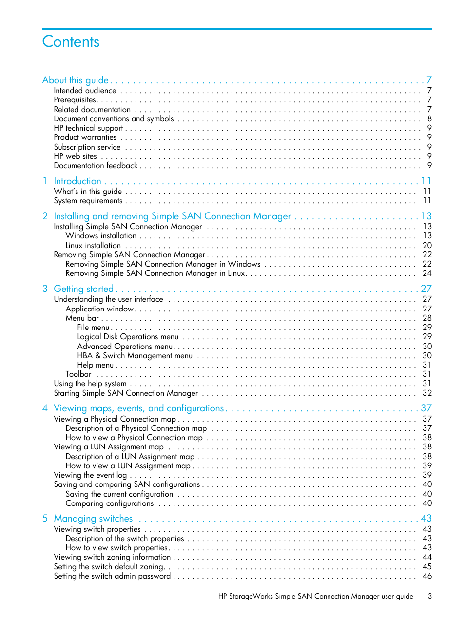 HP 8.20q Fibre Channel Switch User Manual | Page 3 / 98