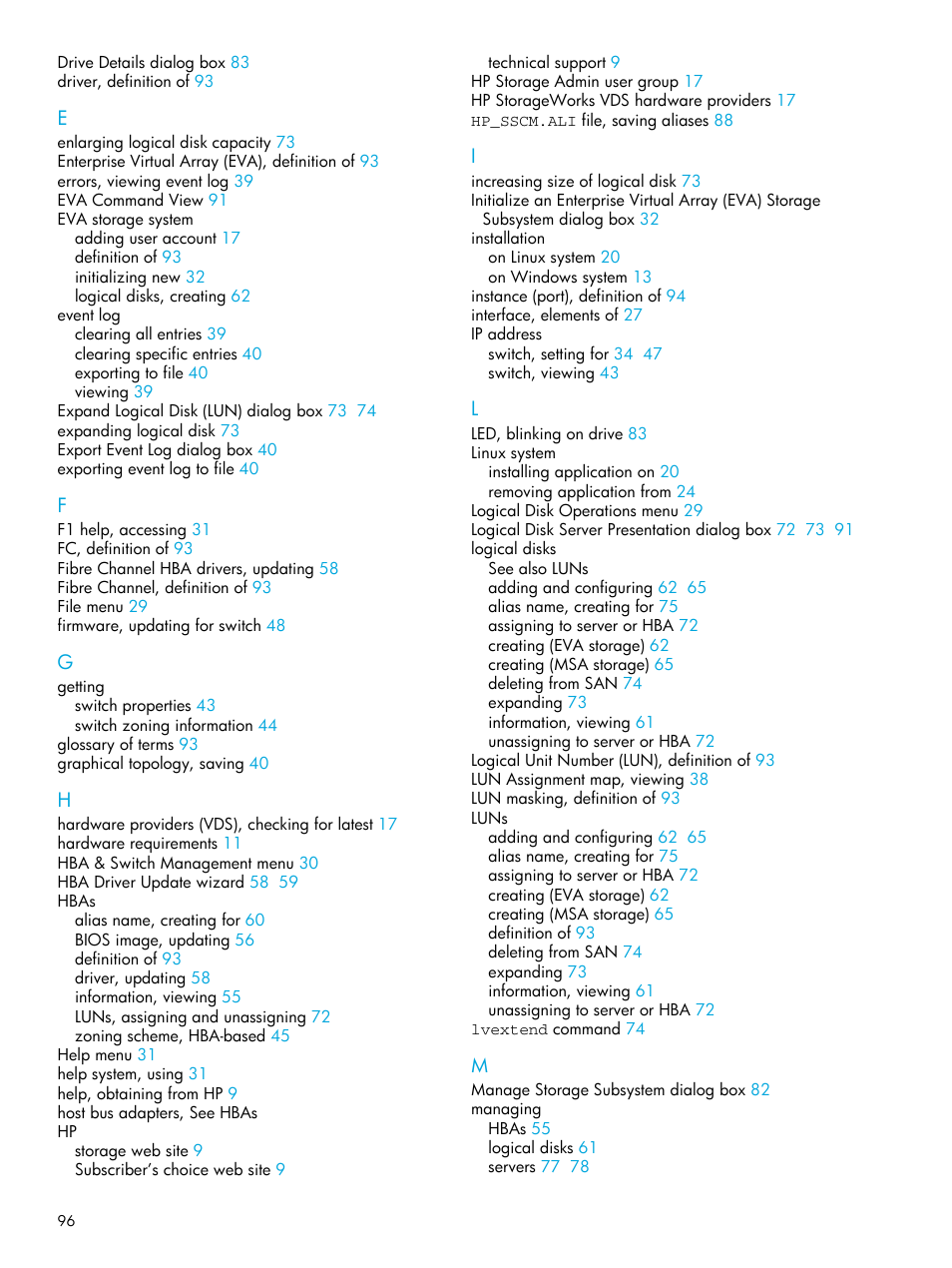 HP 8.20q Fibre Channel Switch User Manual | Page 96 / 98