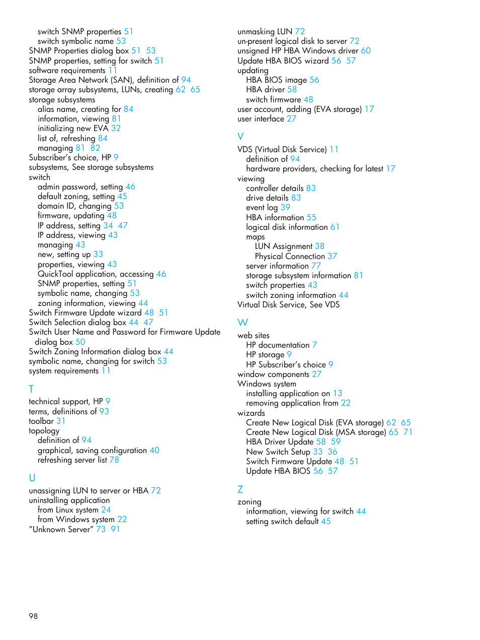 HP 8.20q Fibre Channel Switch User Manual | Page 98 / 98