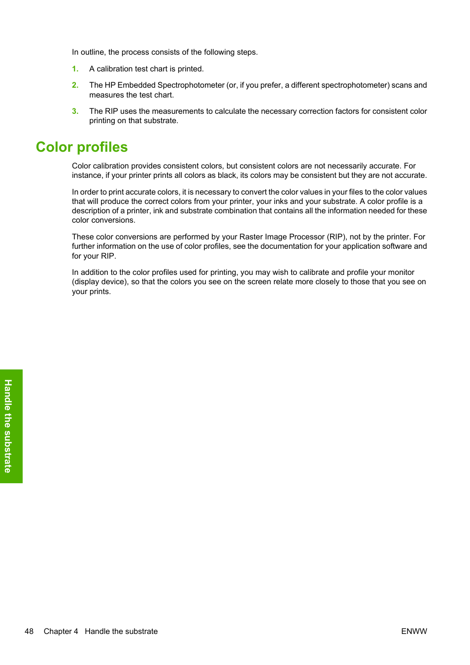 Color profiles | HP Designjet L25500 Printer series User Manual | Page 52 / 82