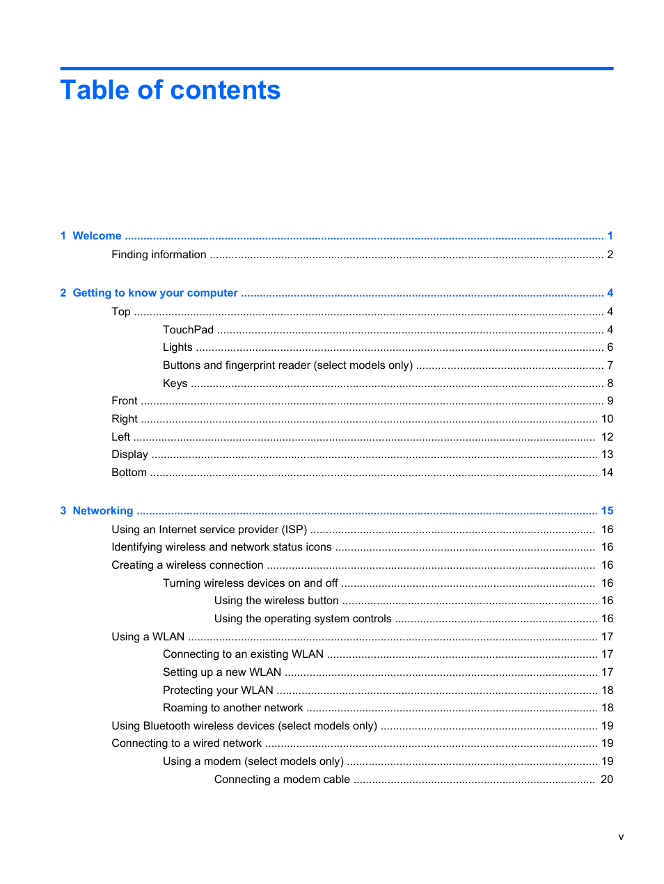 HP EliteBook 2170p Notebook PC User Manual | Page 5 / 100