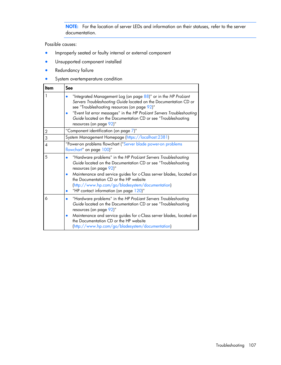 HP ProLiant BL680c G7 Server-Blade User Manual | Page 107 / 134