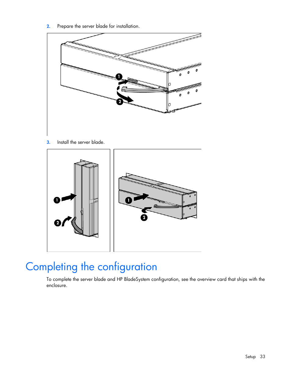 Completing the configuration | HP ProLiant BL680c G7 Server-Blade User Manual | Page 33 / 134