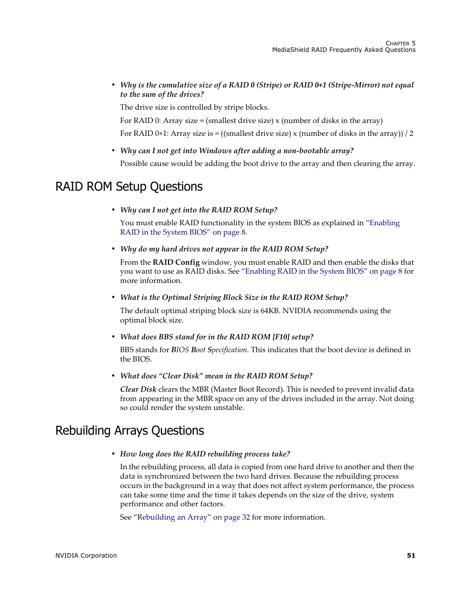 Raid rom setup questions, Rebuilding arrays questions | HP ProLiant ML115 Server User Manual | Page 55 / 58