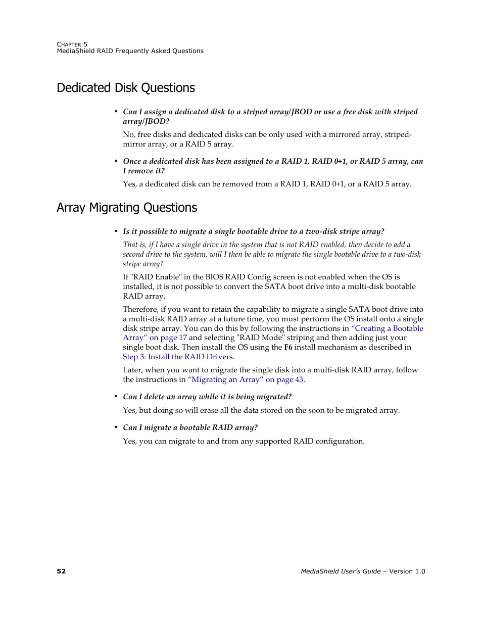Dedicated disk questions, Array migrating questions, Dedicated disk questions array migrating questions | HP ProLiant ML115 Server User Manual | Page 56 / 58