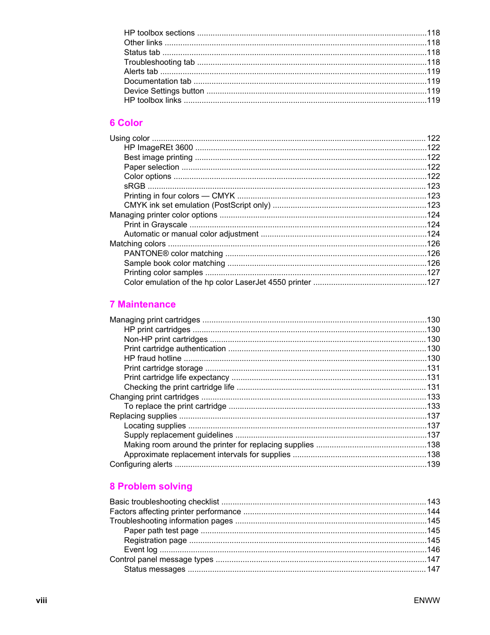 HP Color LaserJet 4650 Printer series User Manual | Page 10 / 276