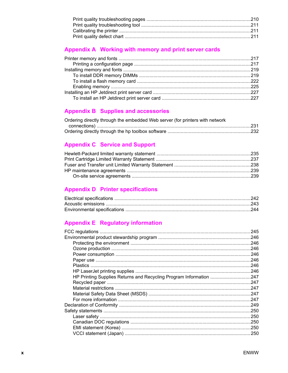 HP Color LaserJet 4650 Printer series User Manual | Page 12 / 276