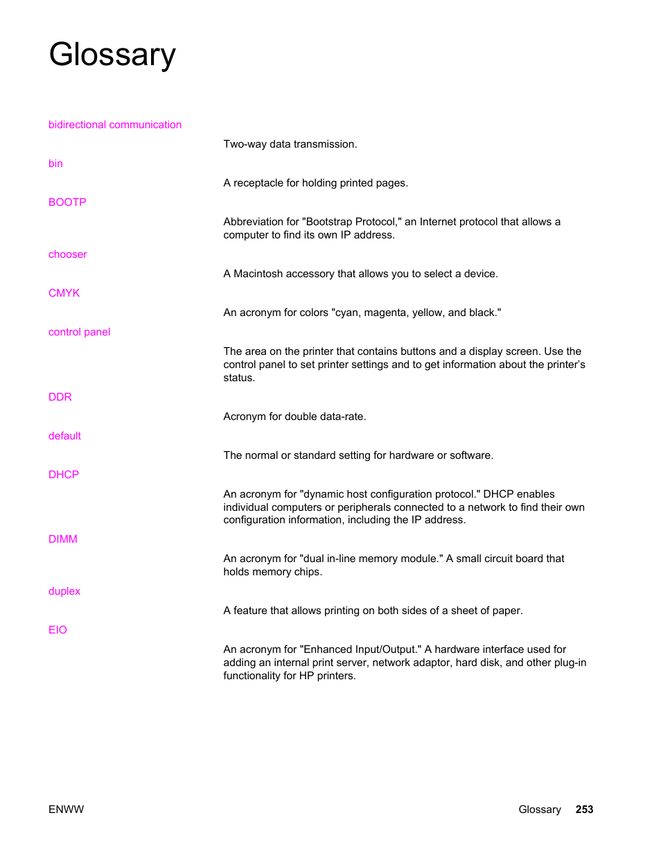 Glossary | HP Color LaserJet 4650 Printer series User Manual | Page 267 / 276