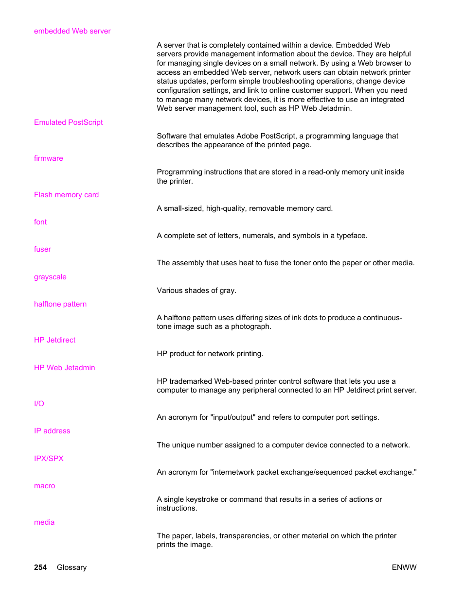 HP Color LaserJet 4650 Printer series User Manual | Page 268 / 276