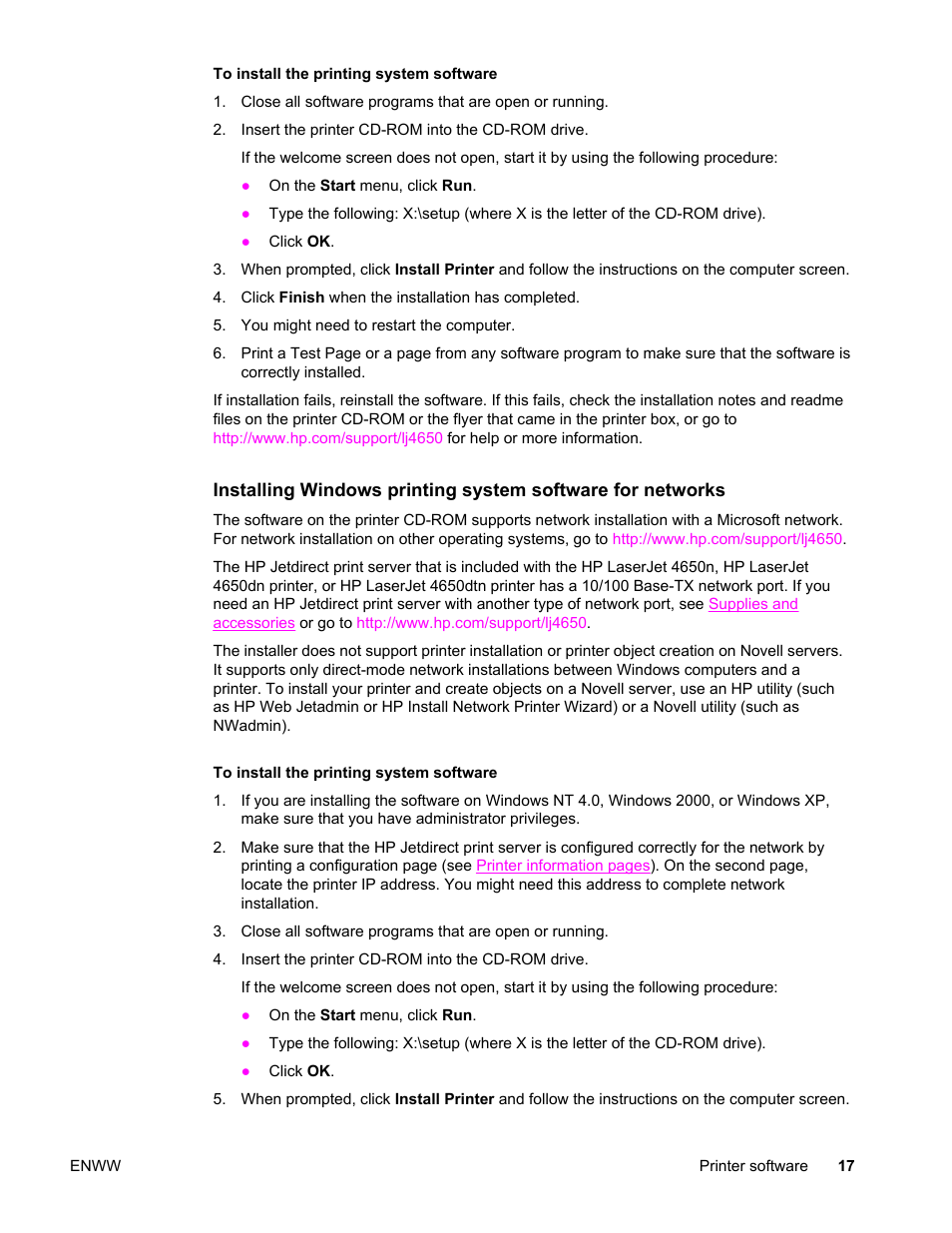 HP Color LaserJet 4650 Printer series User Manual | Page 31 / 276
