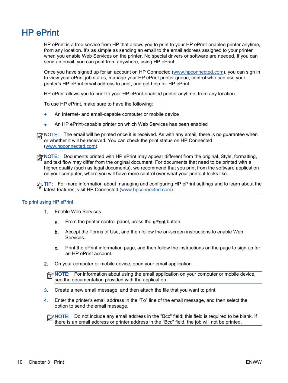 Hp eprint | HP ENVY 4501 e-All-in-One Printer User Manual | Page 14 / 108