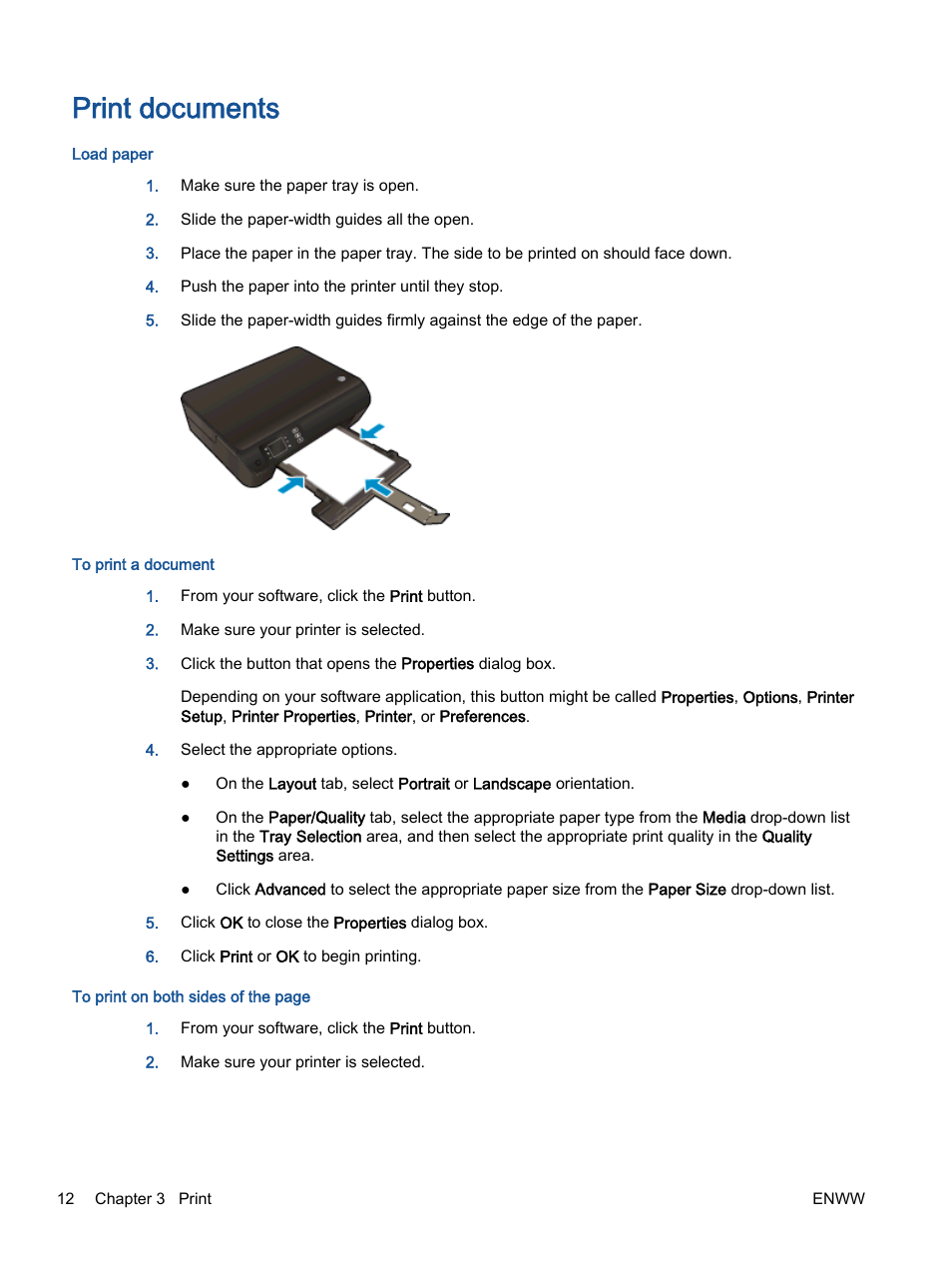 Print documents | HP ENVY 4501 e-All-in-One Printer User Manual | Page 16 / 108