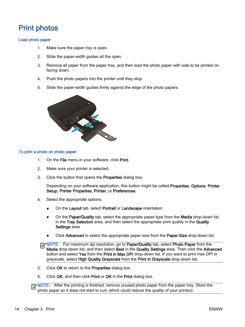 Print photos | HP ENVY 4501 e-All-in-One Printer User Manual | Page 18 / 108