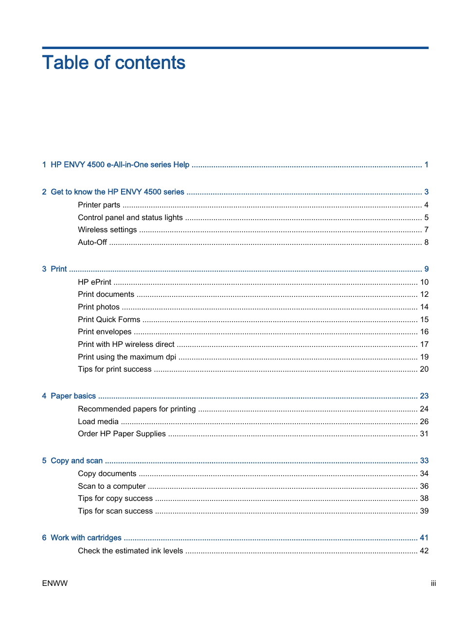 HP ENVY 4501 e-All-in-One Printer User Manual | Page 3 / 108