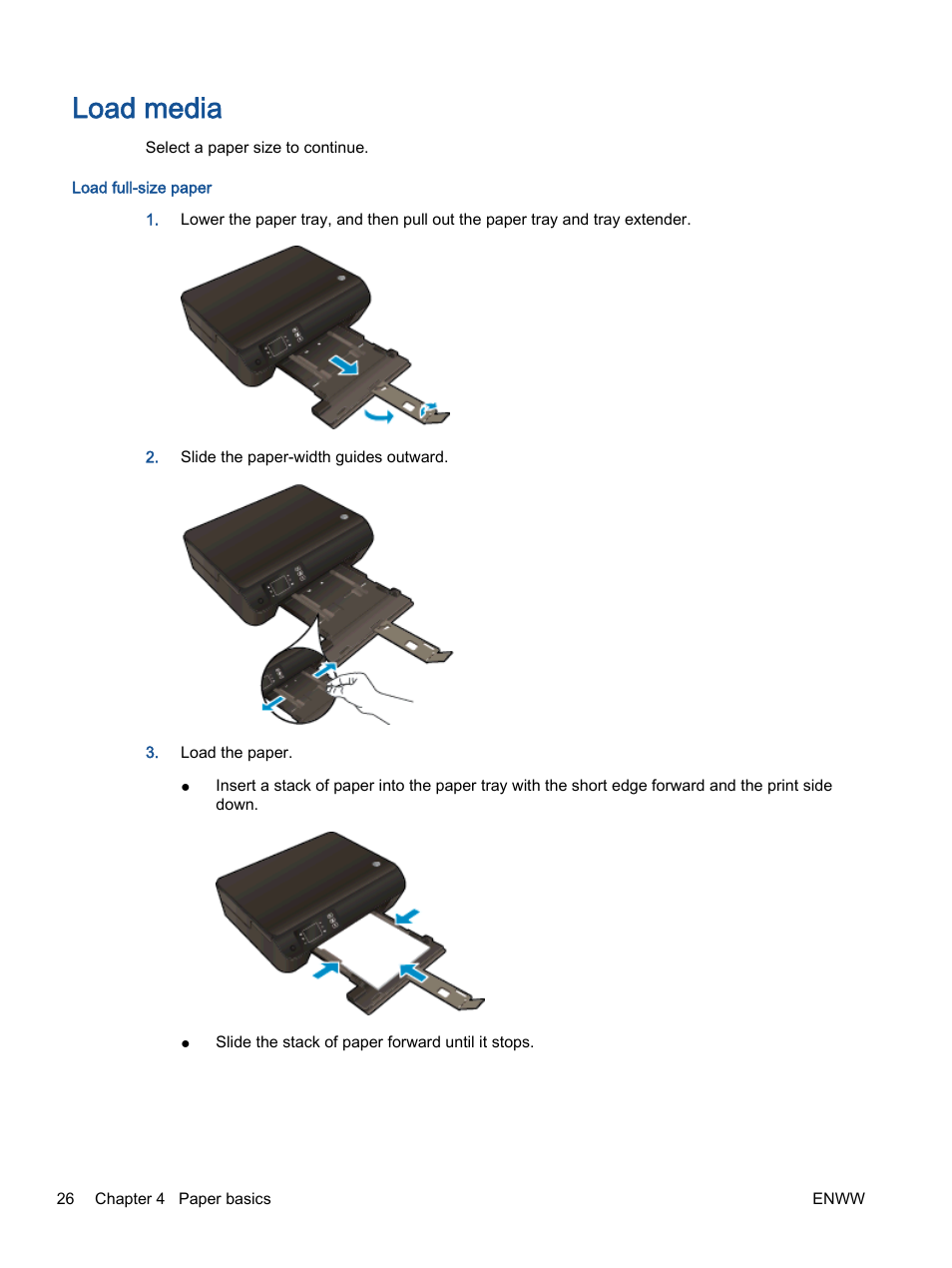 Load media | HP ENVY 4501 e-All-in-One Printer User Manual | Page 30 / 108