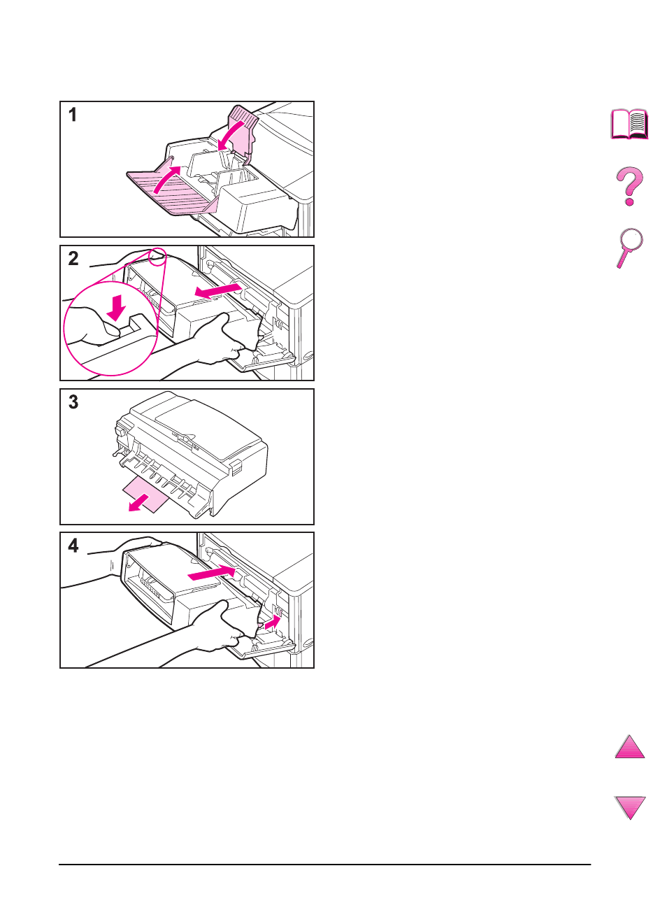 Clearing jams from the optional envelope feeder | HP LaserJet 4050 Printer series User Manual | Page 116 / 260