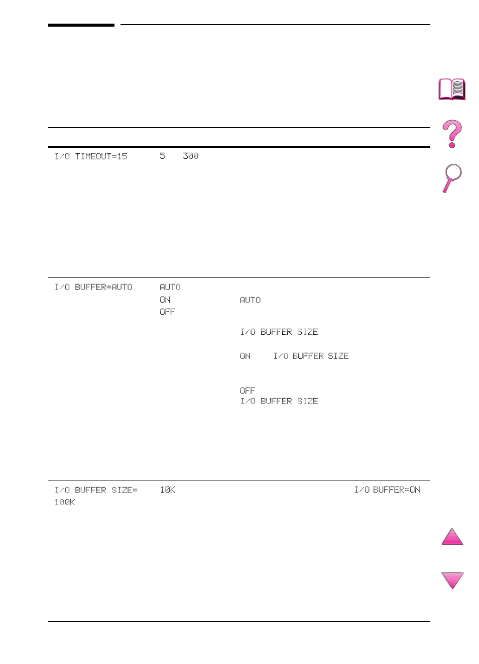 I/o menu | HP LaserJet 4050 Printer series User Manual | Page 219 / 260