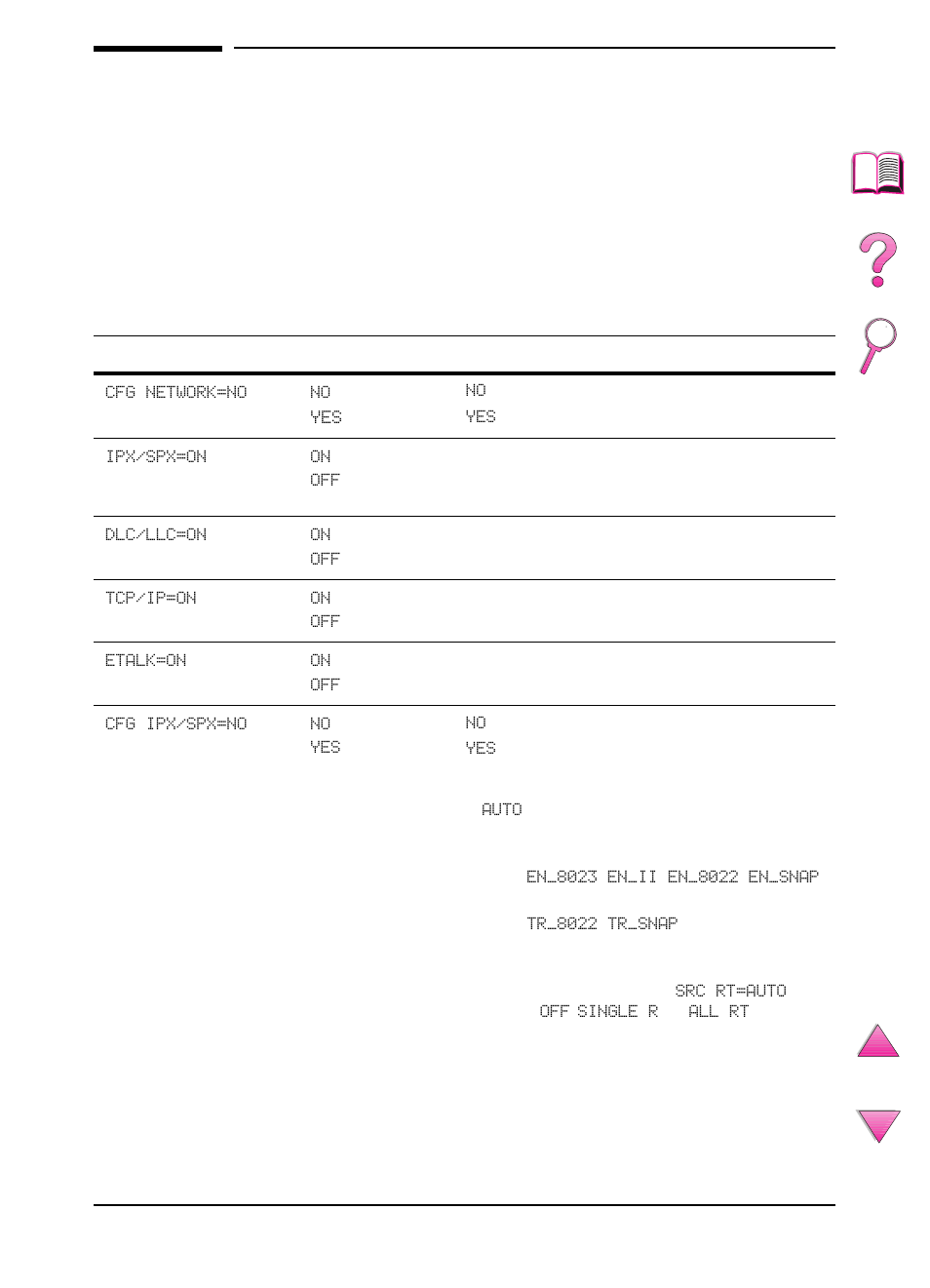 Eio menu (4050 n/4050 tn) | HP LaserJet 4050 Printer series User Manual | Page 221 / 260