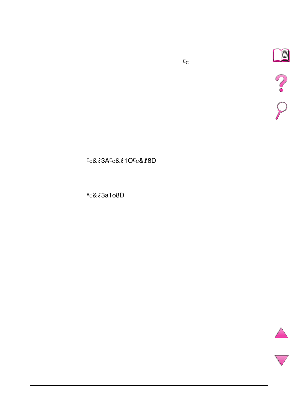 Combining escape sequences | HP LaserJet 4050 Printer series User Manual | Page 235 / 260