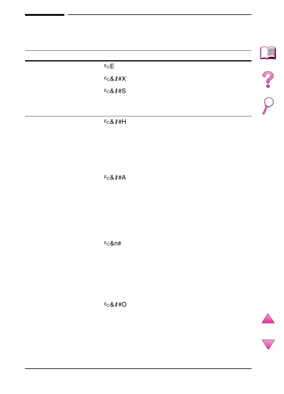 Common pcl 5e printer commands, D-6 printer commands | HP LaserJet 4050 Printer series User Manual | Page 238 / 260