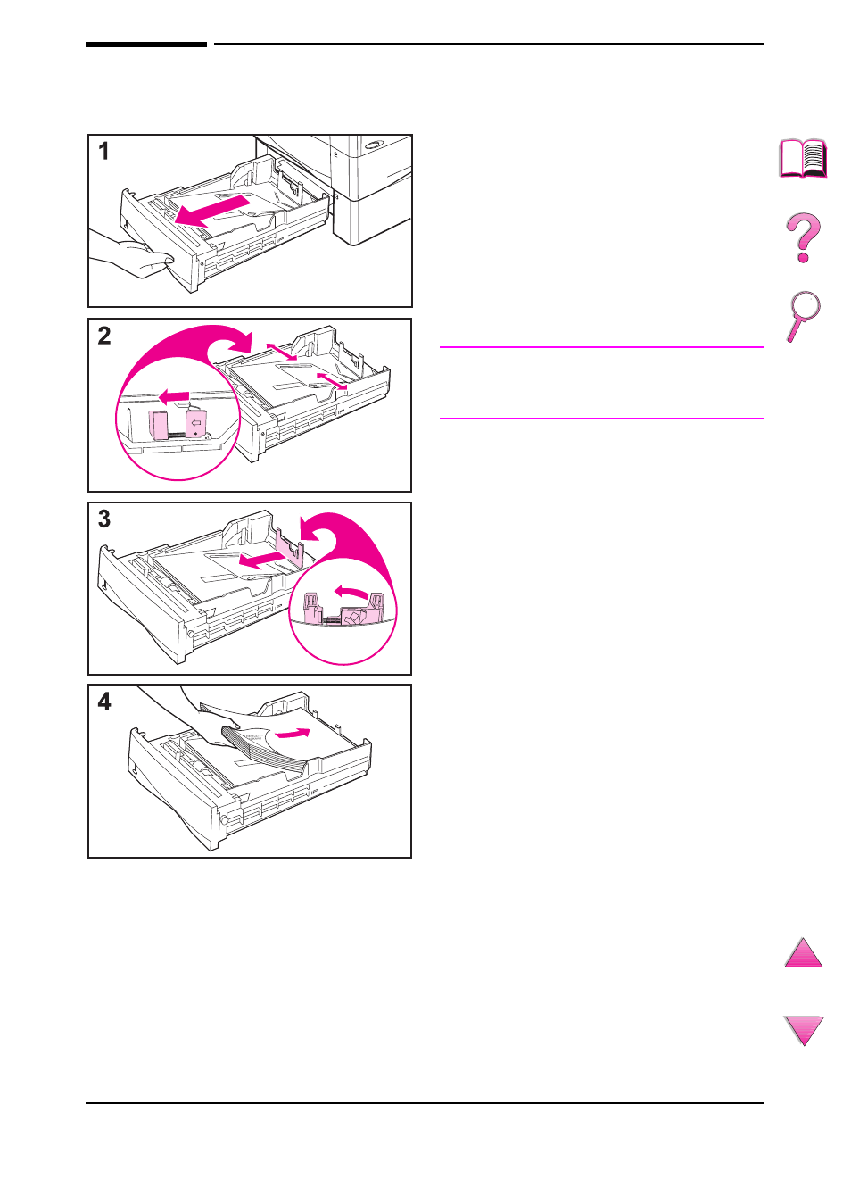 Loading the optional 500-sheet tray | HP LaserJet 4050 Printer series User Manual | Page 61 / 260