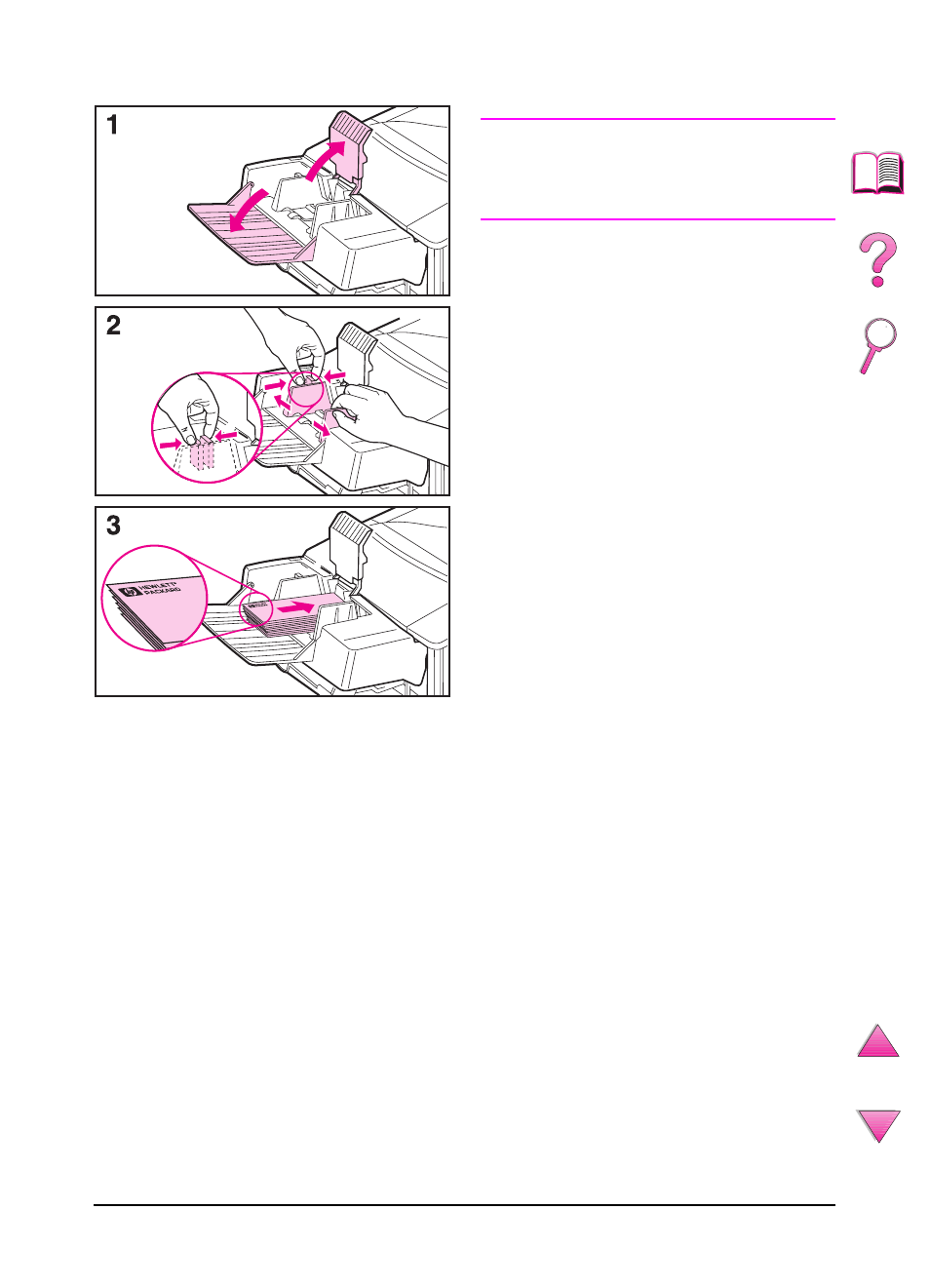 Loading envelopes in the envelope feeder | HP LaserJet 4050 Printer series User Manual | Page 73 / 260