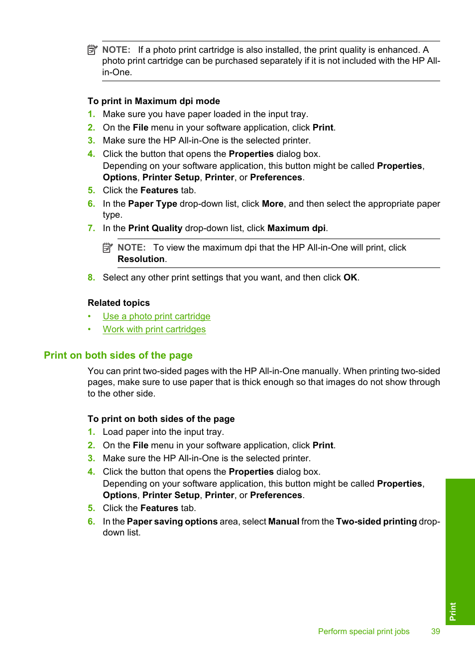 How do i print on both sides of the paper | HP Deskjet F4185 All-in-One Printer User Manual | Page 41 / 140