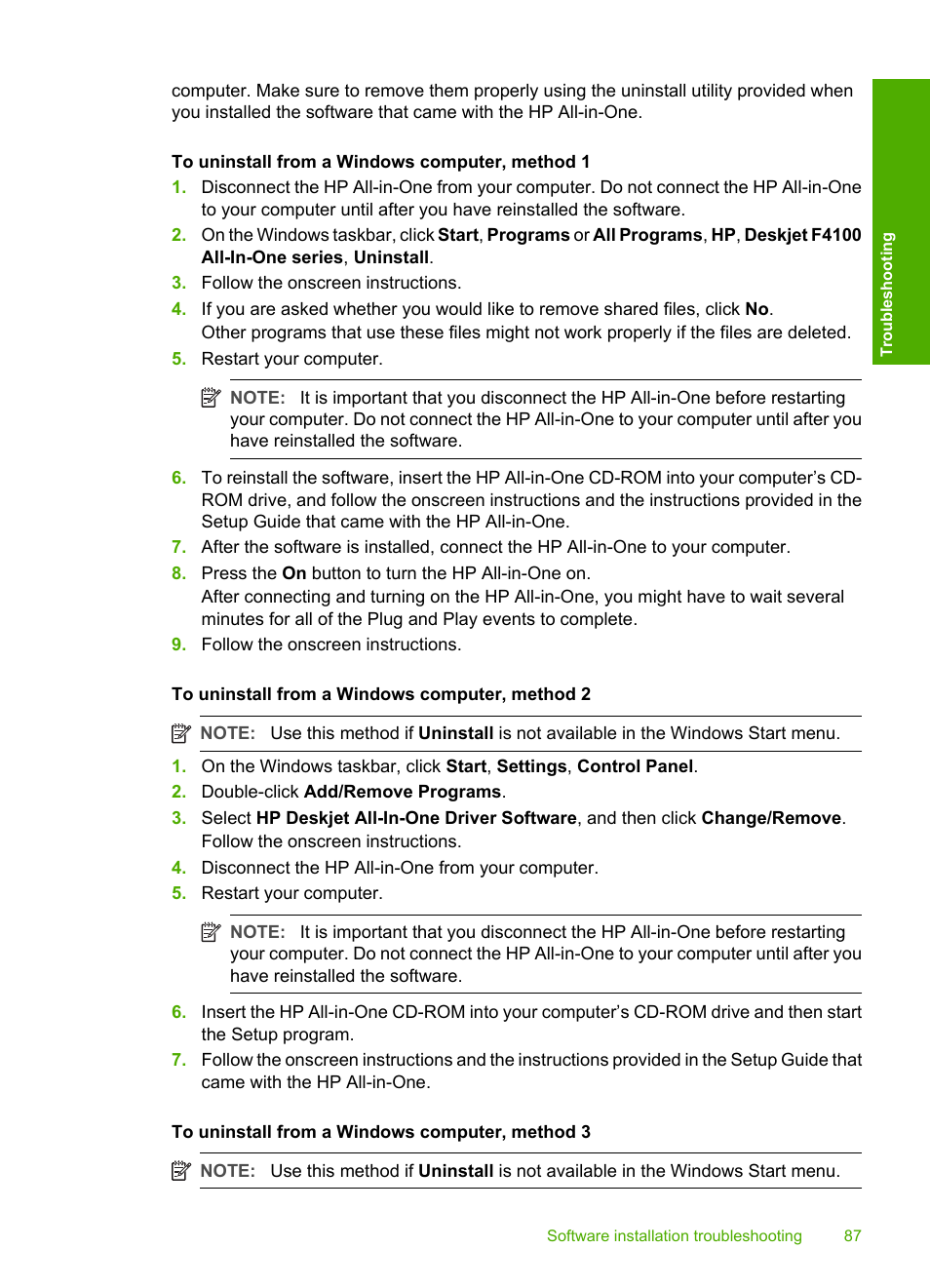 HP Deskjet F4185 All-in-One Printer User Manual | Page 89 / 140