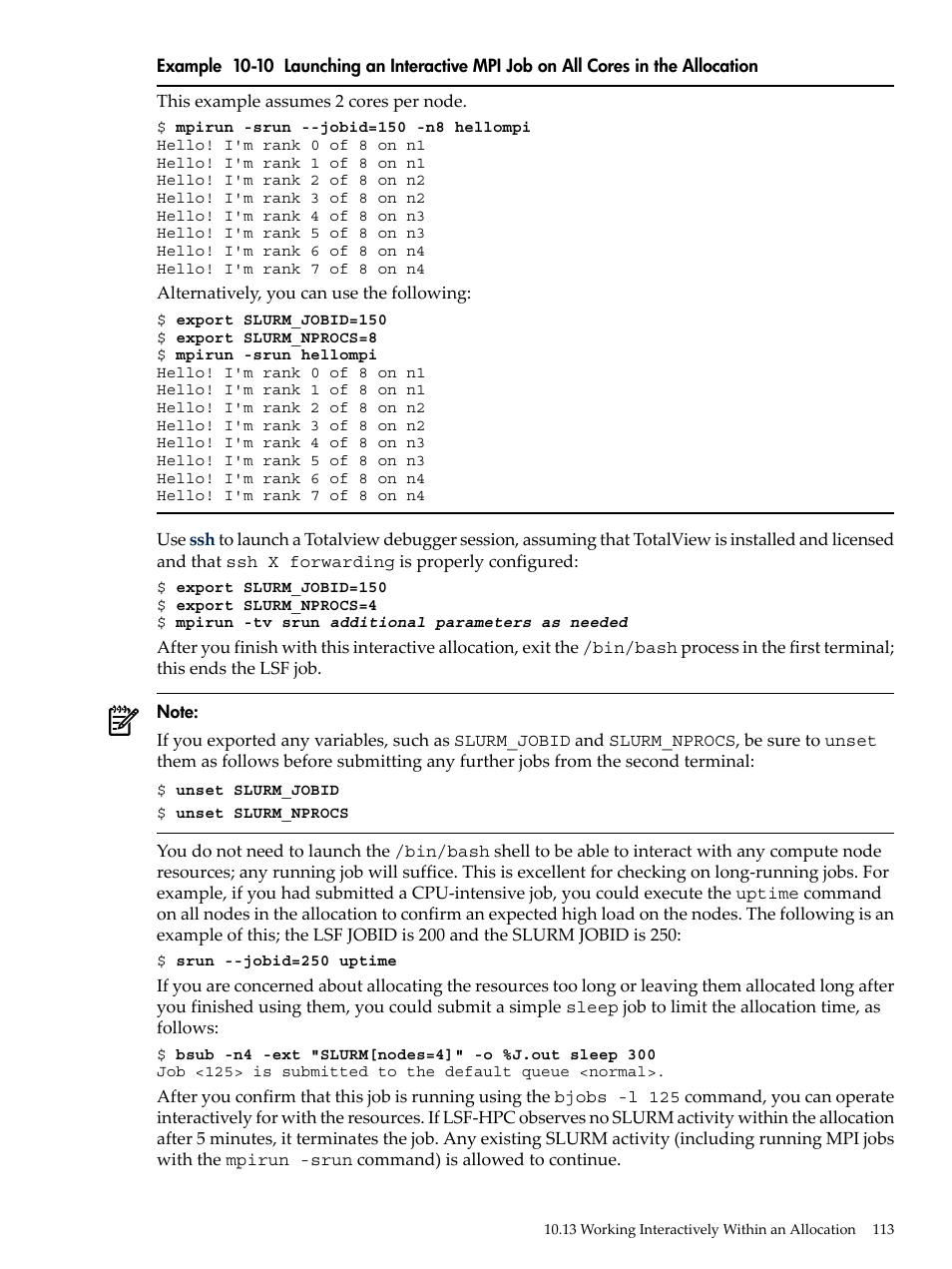 Example 10-10 | HP XC System 3.x Software User Manual | Page 113 / 145