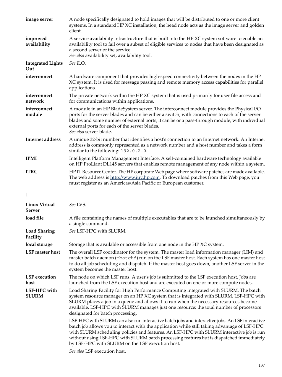 Lsf execution, Host, Lsf execution host | HP XC System 3.x Software User Manual | Page 137 / 145