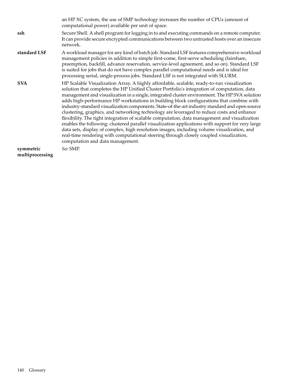 Standard lsf | HP XC System 3.x Software User Manual | Page 140 / 145