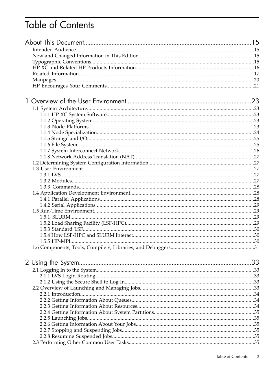 HP XC System 3.x Software User Manual | Page 3 / 145