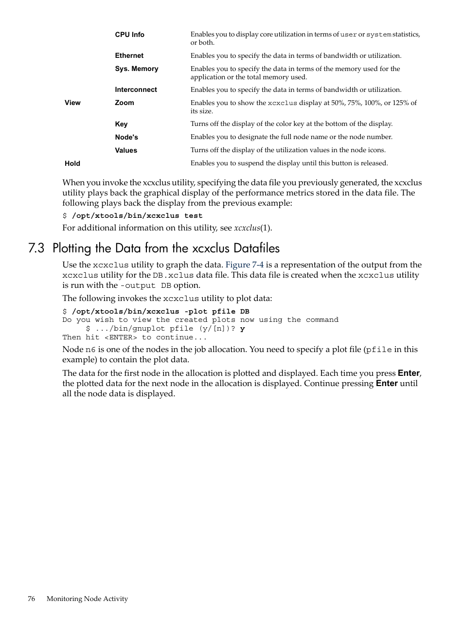 3 plotting the data from the xcxclus datafiles | HP XC System 3.x Software User Manual | Page 76 / 145