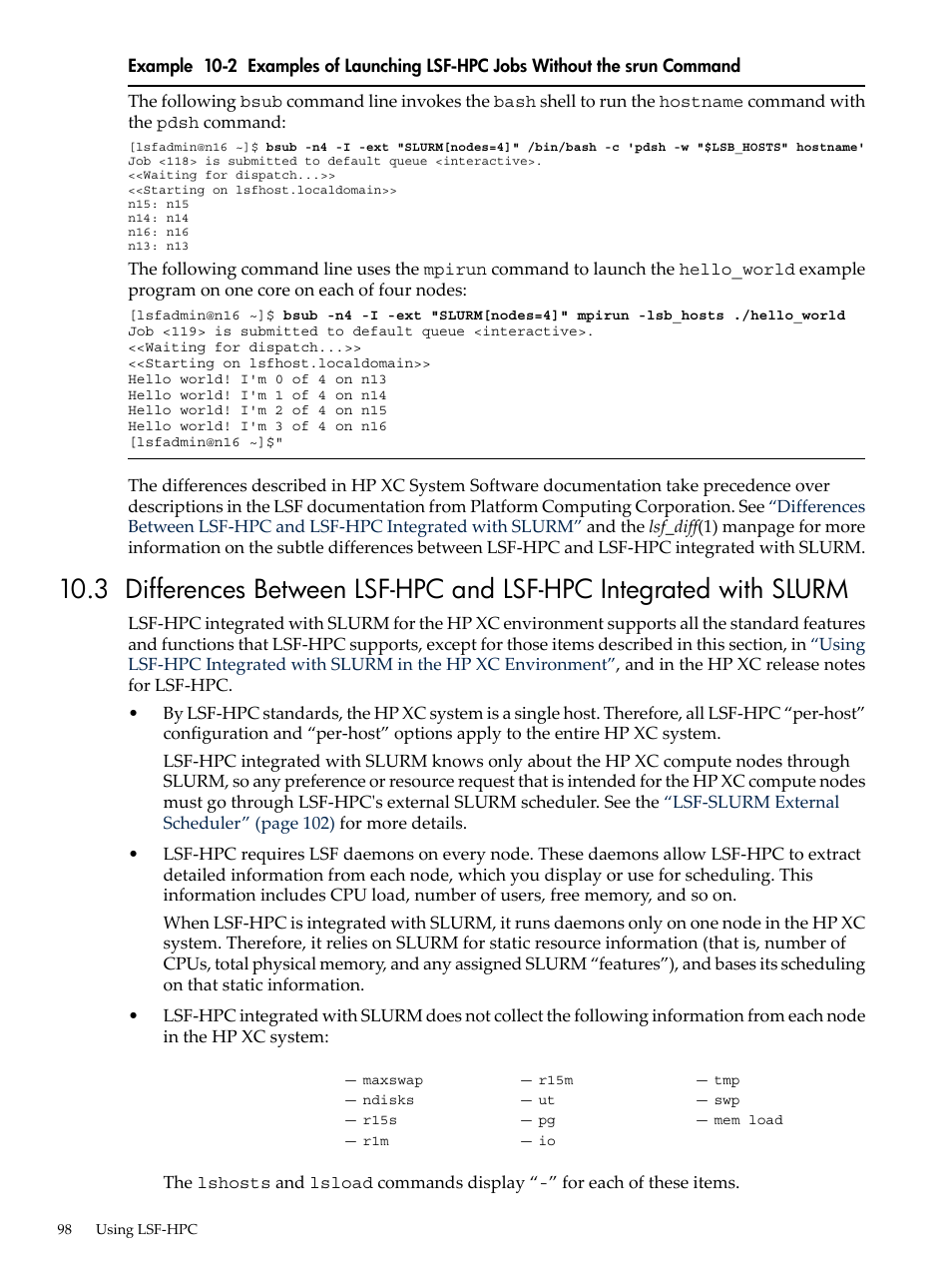 HP XC System 3.x Software User Manual | Page 98 / 145