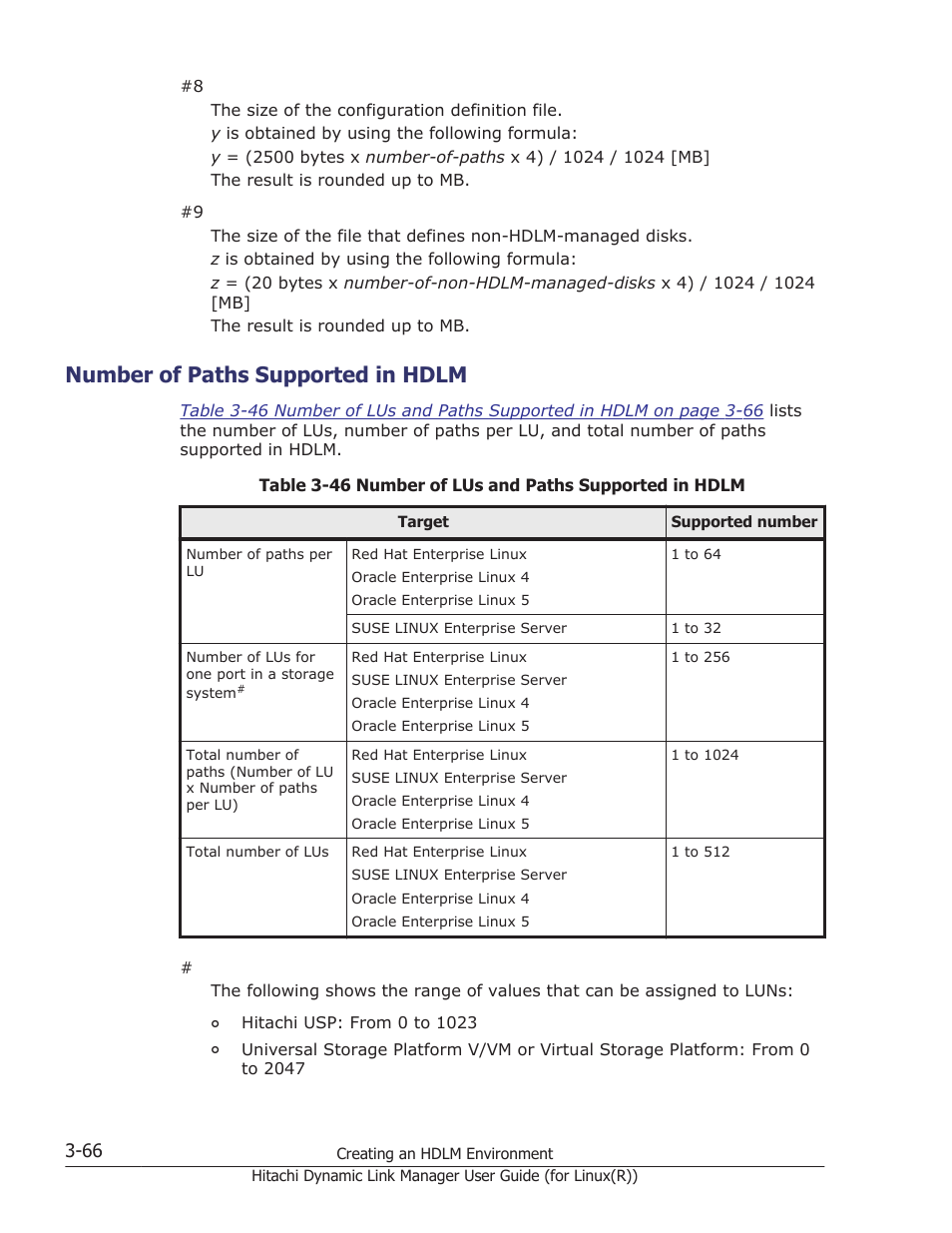 Number of paths supported in hdlm, Number of paths supported in hdlm -66 | HP XP P9500 Storage User Manual | Page 134 / 640