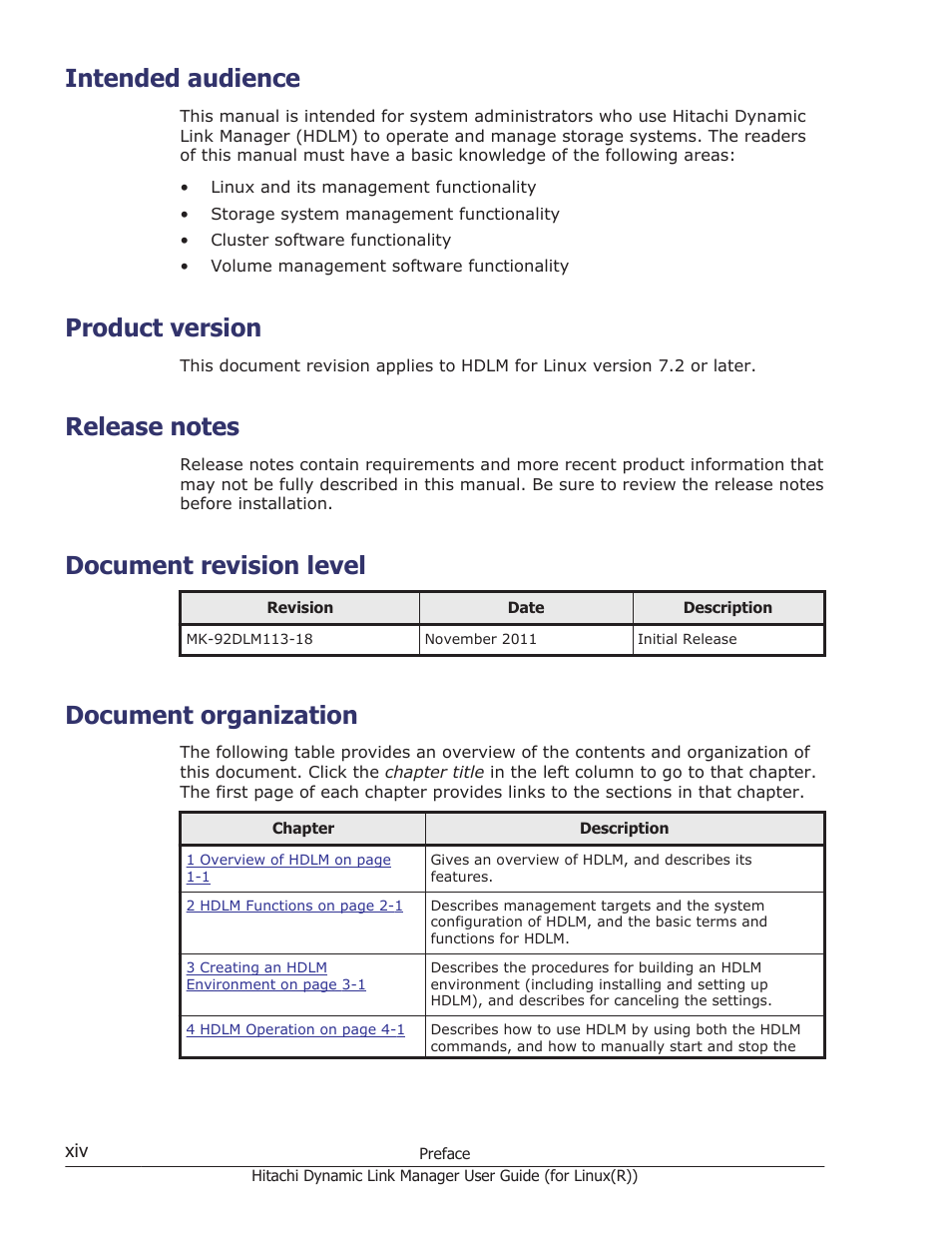 Intended audience, Product version, Release notes | Document revision level, Document organization | HP XP P9500 Storage User Manual | Page 14 / 640