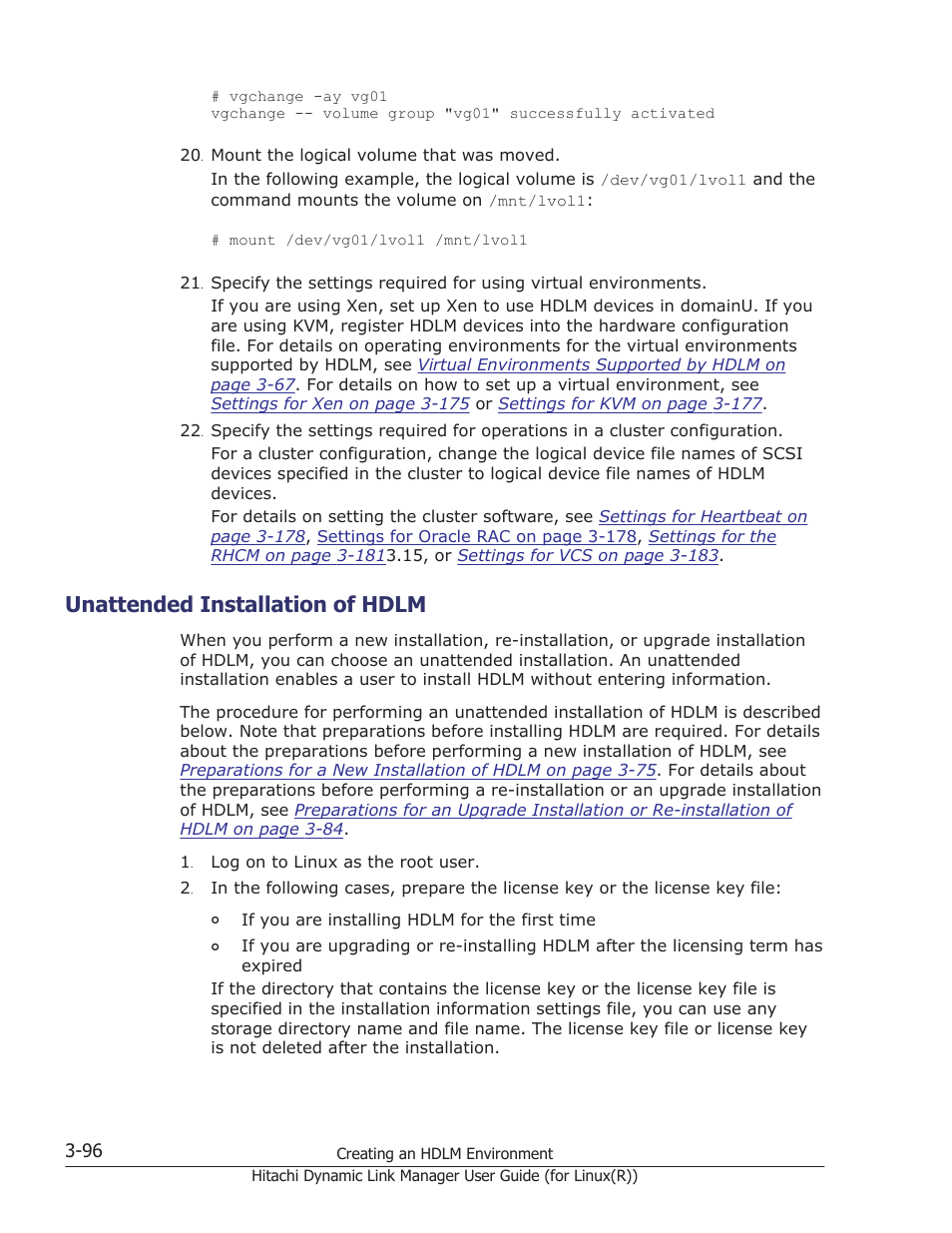 Unattended installation of hdlm, Unattended installation of hdlm -96 | HP XP P9500 Storage User Manual | Page 164 / 640