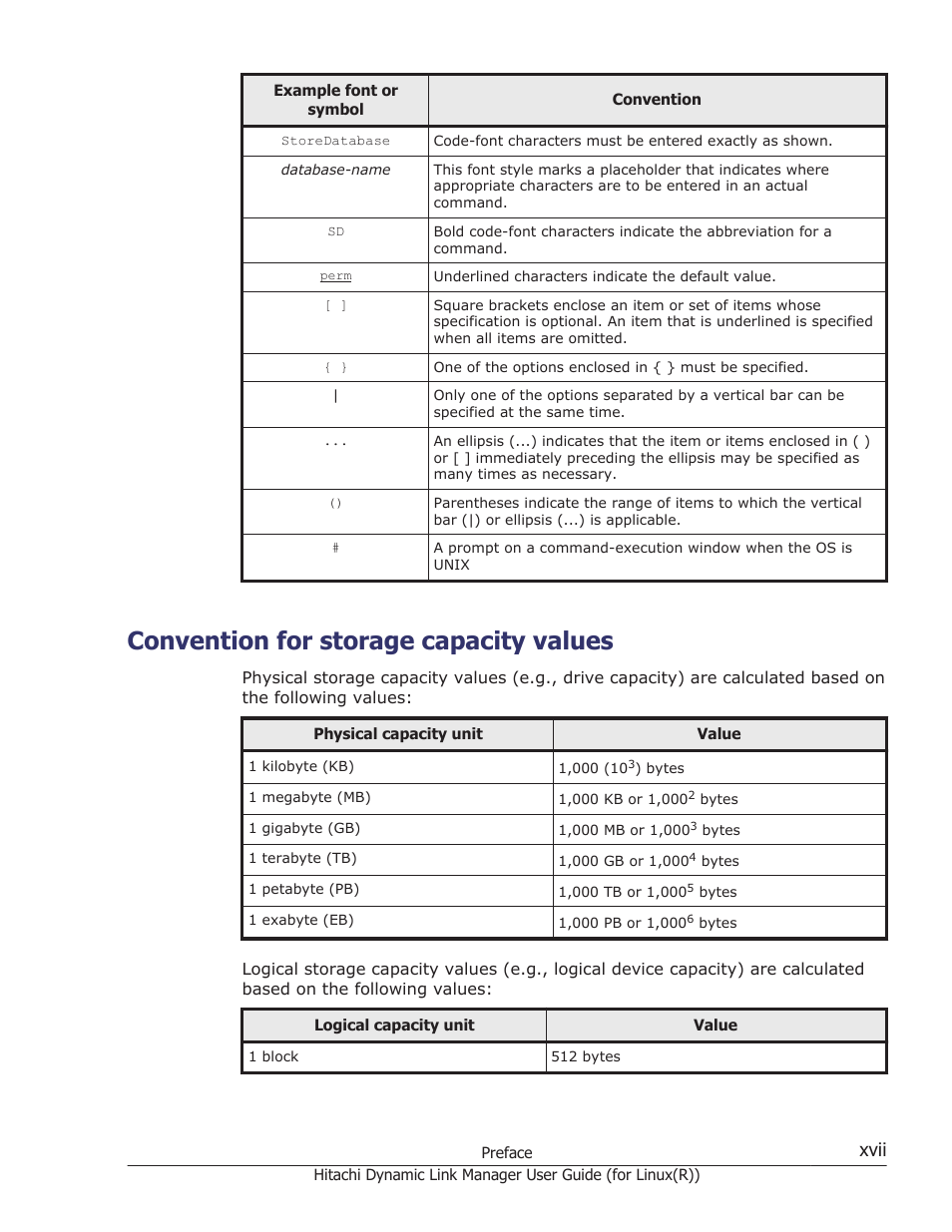 Convention for storage capacity values, Xvii | HP XP P9500 Storage User Manual | Page 17 / 640