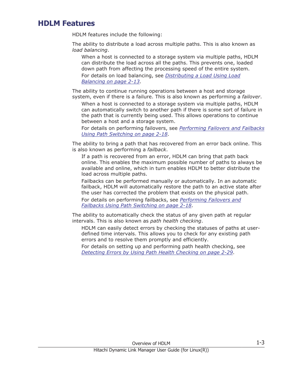 Hdlm features, Hdlm features -3 | HP XP P9500 Storage User Manual | Page 21 / 640