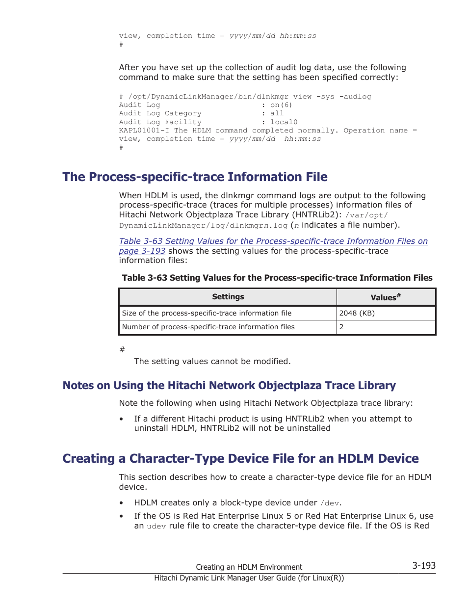 The process-specific-trace information file, The process-specific-trace information file -193 | HP XP P9500 Storage User Manual | Page 261 / 640