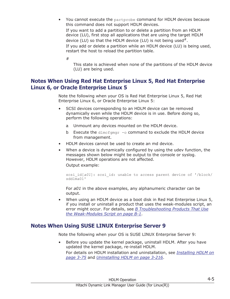 Notes when using suse linux enterprise server 9, Enterprise linux 5 -5, Notes when using suse linux enterprise server 9 -5 | HP XP P9500 Storage User Manual | Page 301 / 640