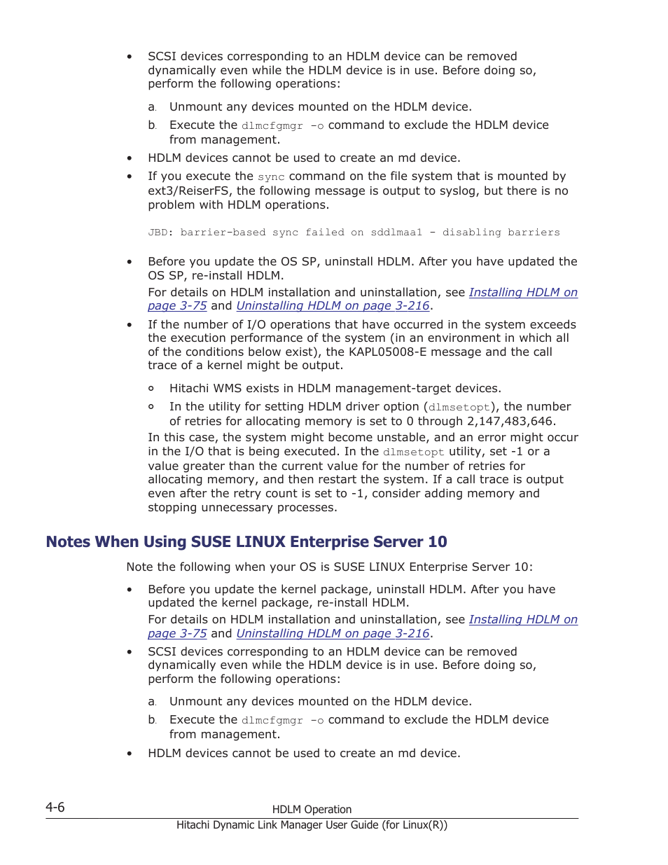 Notes when using suse linux enterprise server 10 | HP XP P9500 Storage User Manual | Page 302 / 640