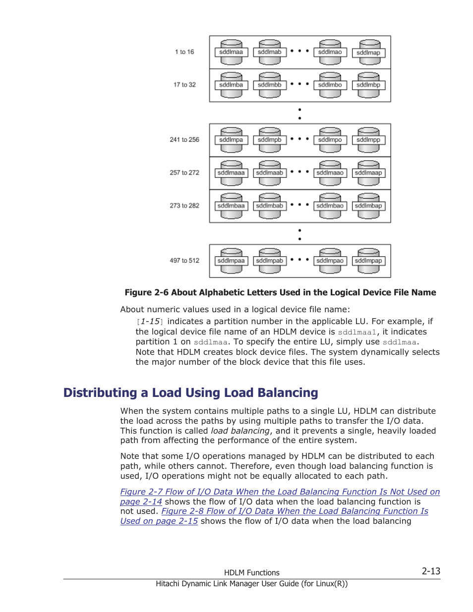 Distributing a load using load balancing, Distributing a load using load balancing -13, For details on load balancing, see | Distributing a load using load | HP XP P9500 Storage User Manual | Page 35 / 640