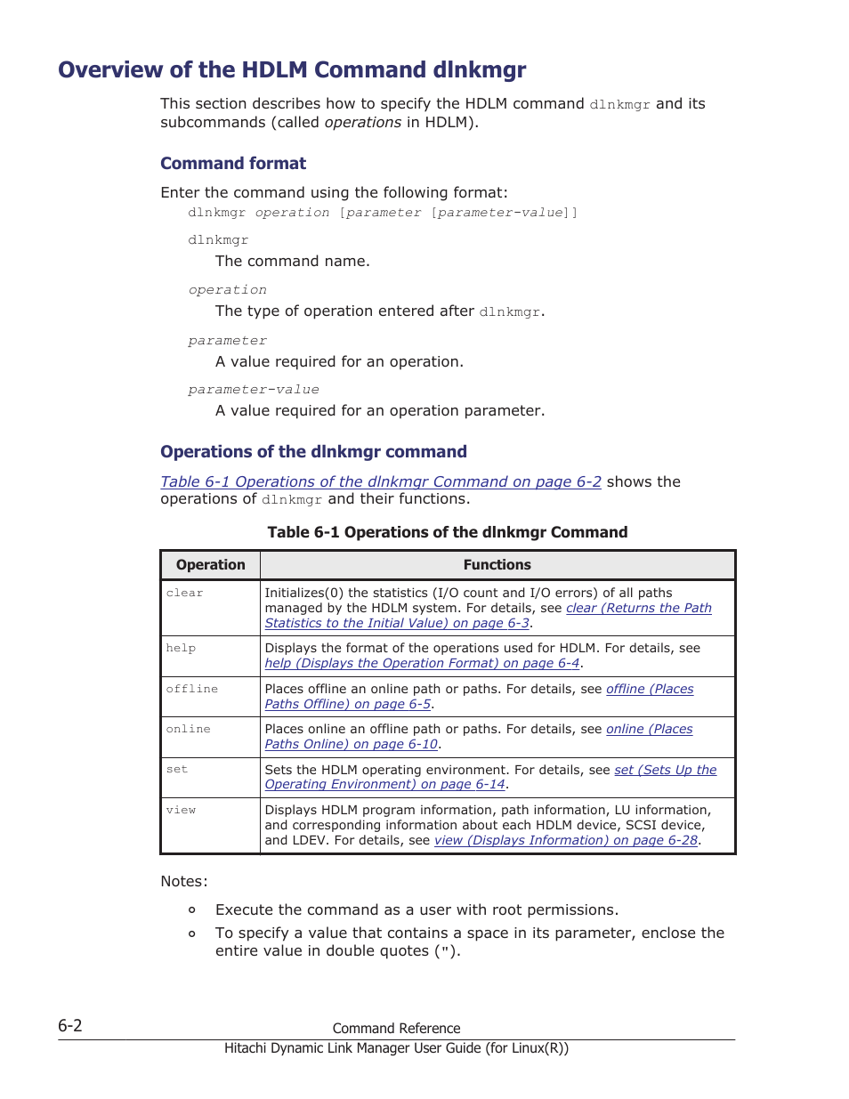Overview of the hdlm command dlnkmgr, Overview of the hdlm command dlnkmgr -2 | HP XP P9500 Storage User Manual | Page 354 / 640