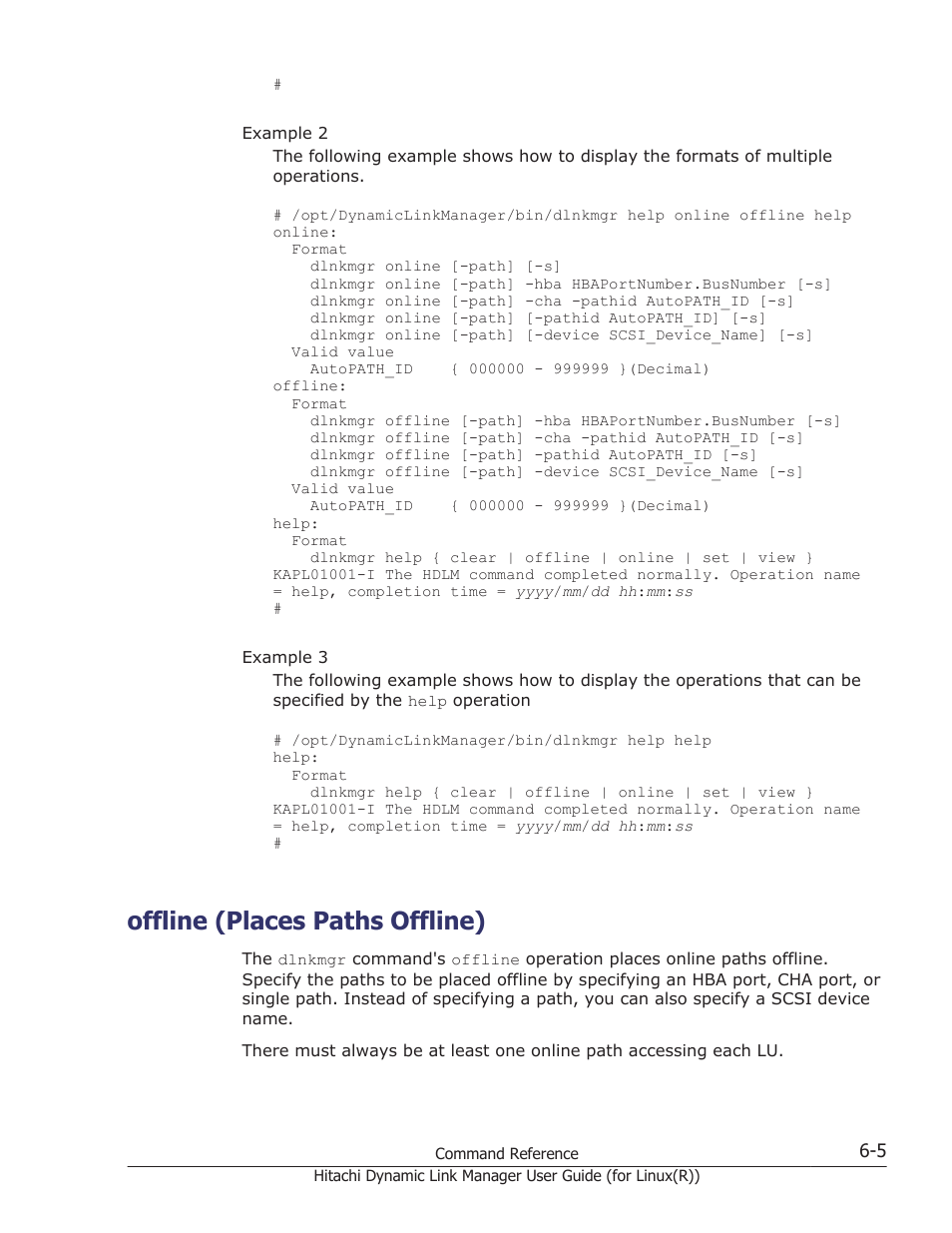 Offline (places paths offline), Offline (places paths offline) -5, Operation, see | Offline (places paths offline) on, Offline (places | HP XP P9500 Storage User Manual | Page 357 / 640