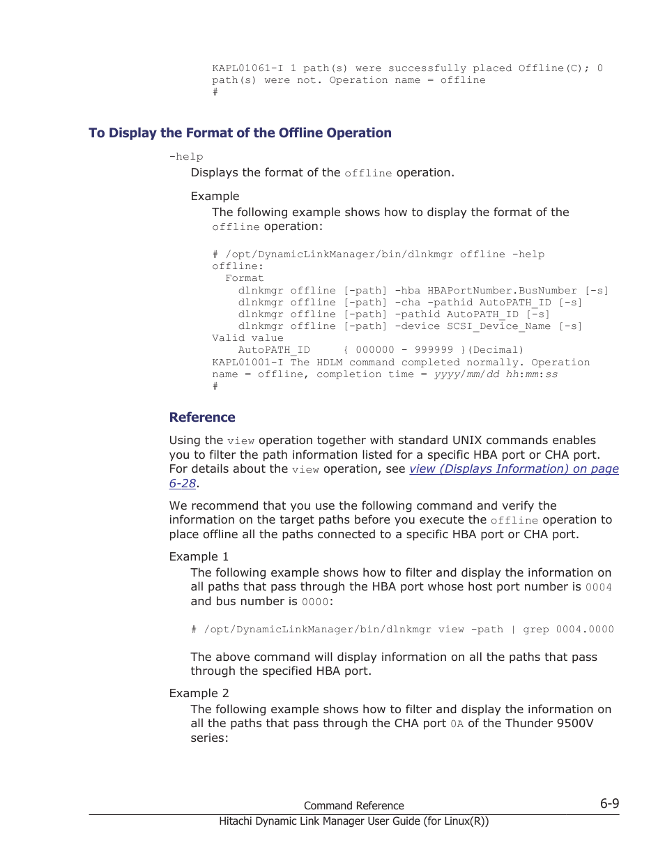 To display the format of the offline operation -9 | HP XP P9500 Storage User Manual | Page 361 / 640