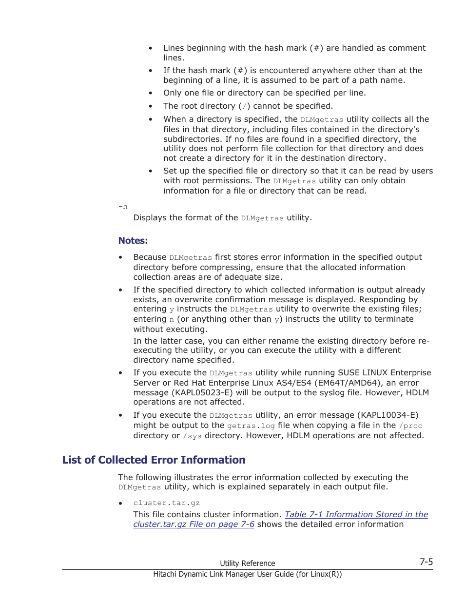 List of collected error information, List of collected error information -5, List of | List of collected error | HP XP P9500 Storage User Manual | Page 415 / 640