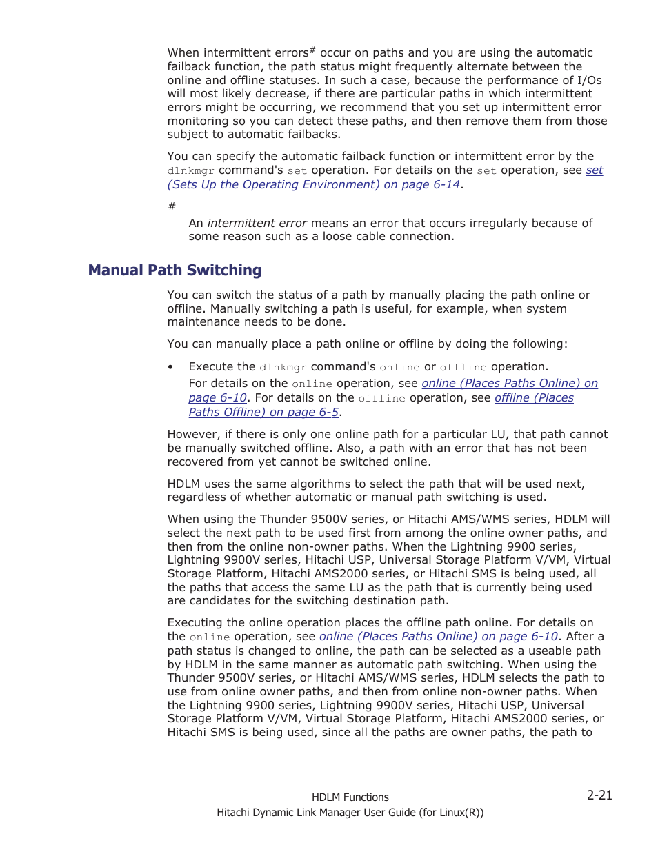 Manual path switching, Manual path switching -21 | HP XP P9500 Storage User Manual | Page 43 / 640